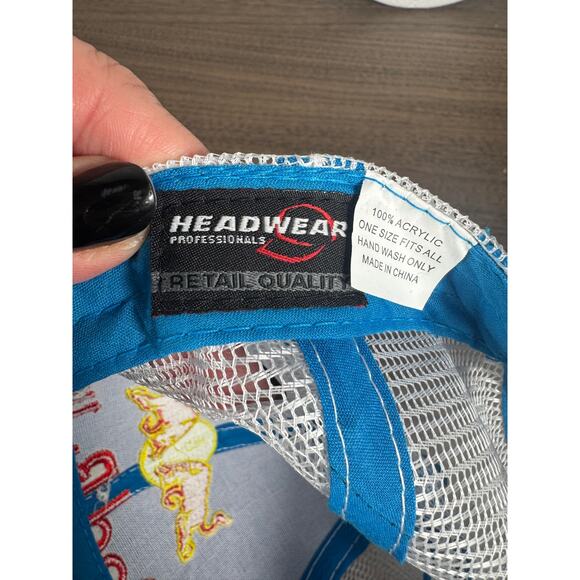 Red Bull Trucker Hat Blue Mesh Snapback Cap Energy Drink Logo Embroidered cap - Picture 4 of 4